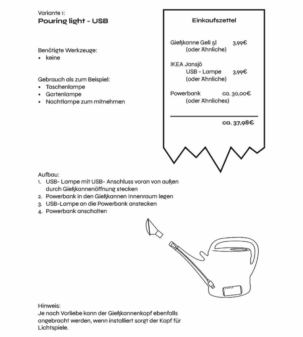 Anleitung von Lampe Flowing Light Option 1