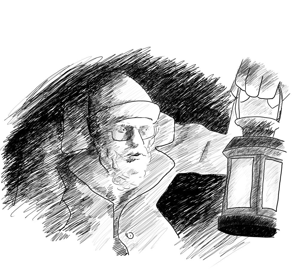 Old dude with a lantern