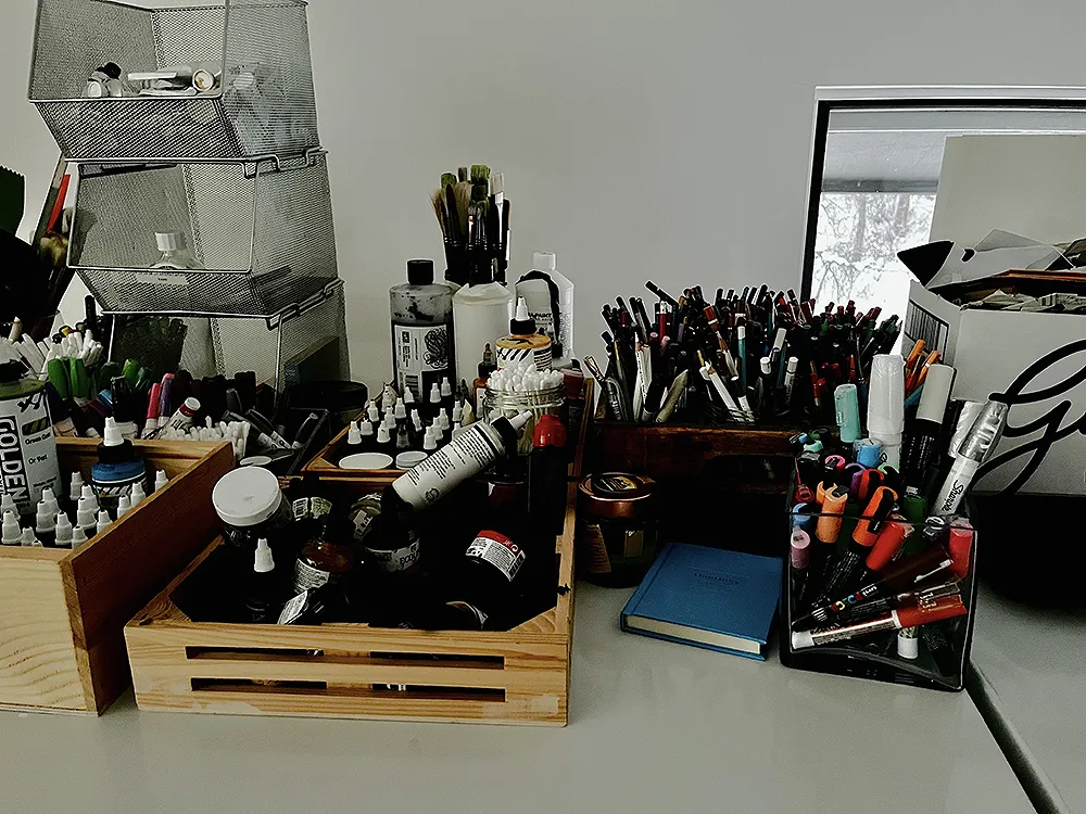 art studio still life