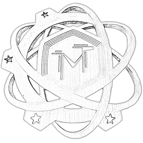 Wappen aus Nußbaum, Atom+Zahnrad